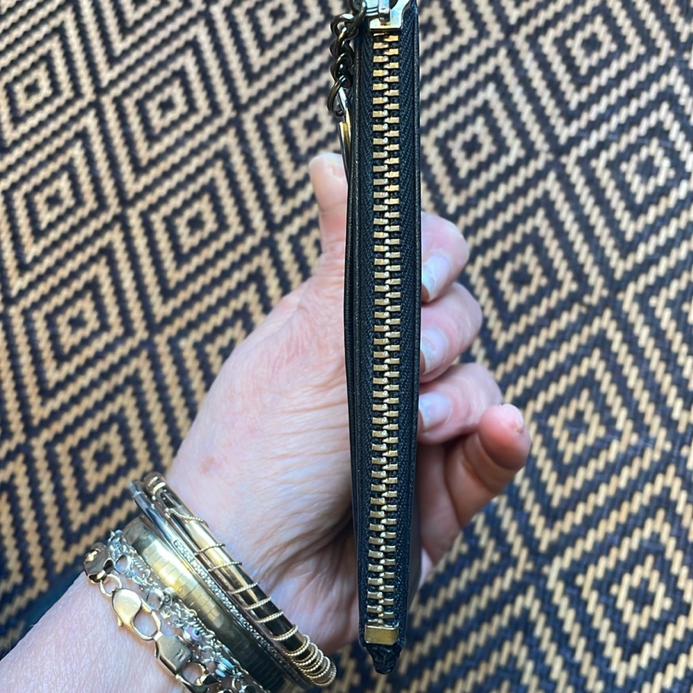 Vintage Coach Mini Skinny Case 6902 Black w/brass Keychain Wallet Card Case - Picture 7 of 10
